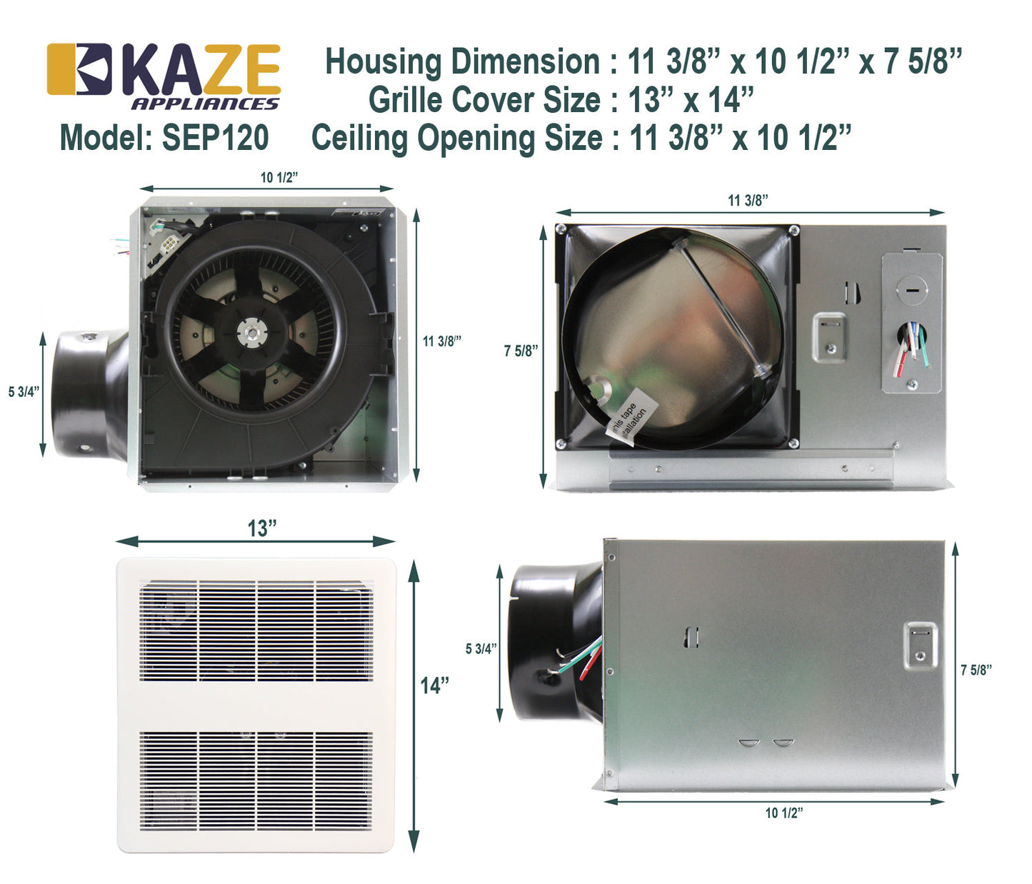 SEP150H | 150 CFM, 0.5 Sone | Humidity Sensing